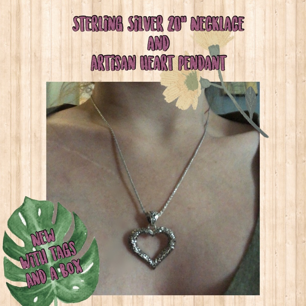 2/$30 Necklace & Heart Pendant—20” Chain .925
